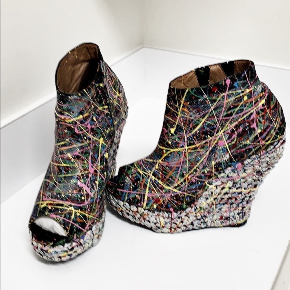 Jeffery Campbell Splash Color Platform Sandals Gem